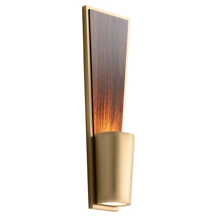 Oxygen Lighting Favero 2 Light 3000K UV Sconce, Antique Brass/Walnut