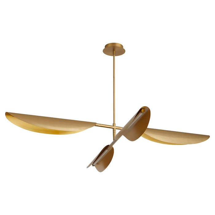 Oxygen Lighting Pivot 4 Light Chandelier, Aged Brass - 3-407-40