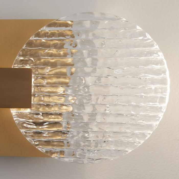 Oxygen Lighting Axiom 2 Light Sconce, Aged Brass