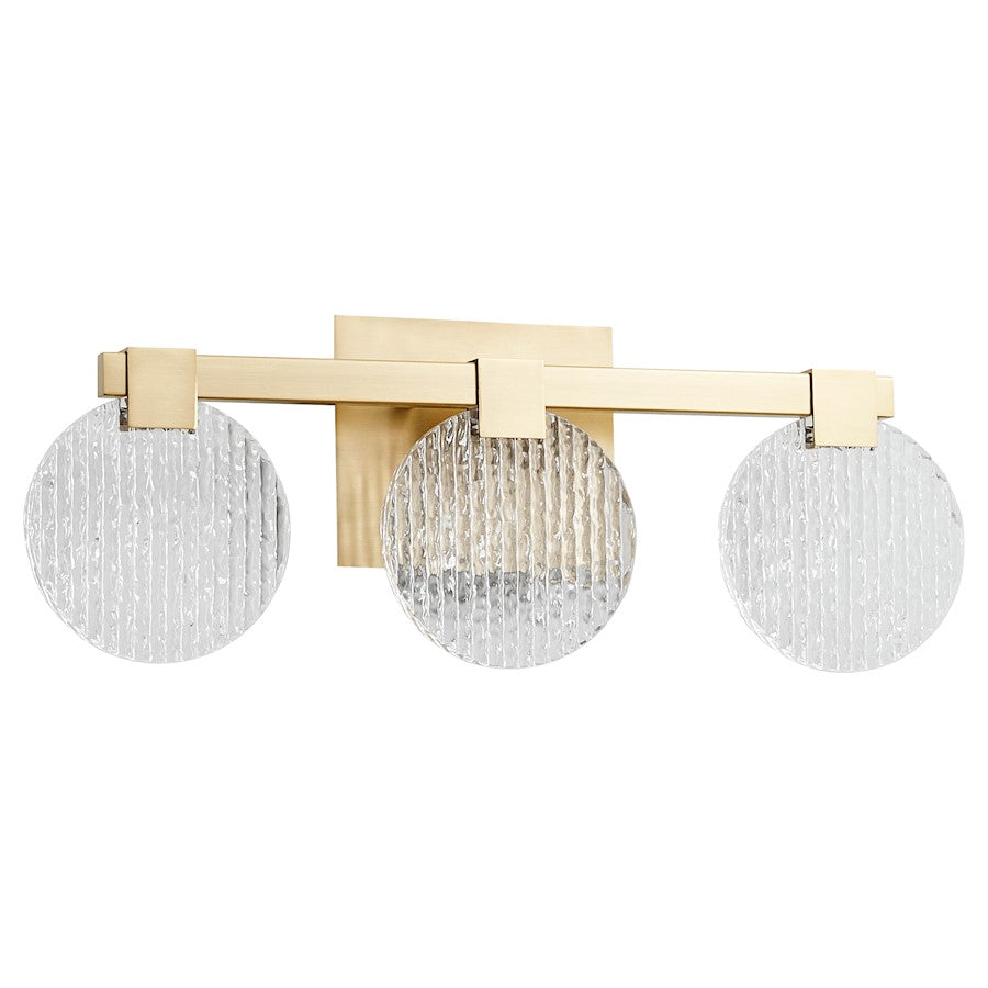 Oxygen Lighting Axiom 3 Light Vanity, Aged Brass - 3-5052-40