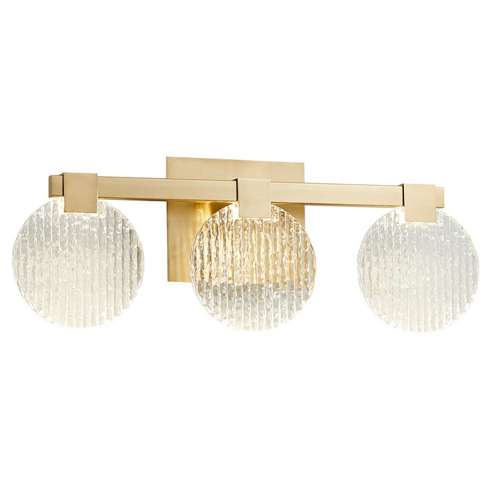 Oxygen Lighting Axiom 3 Light Vanity, Aged Brass