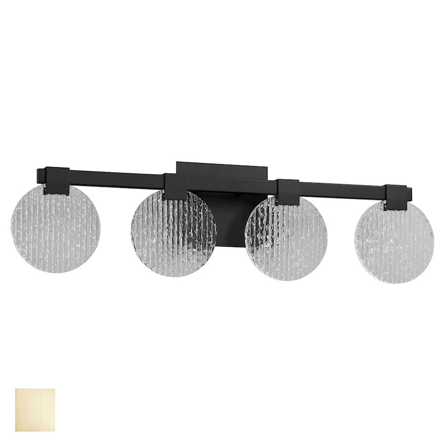 Oxygen Lighting Axiom 4 Light Vanity, Aged Brass - 3-5053-40