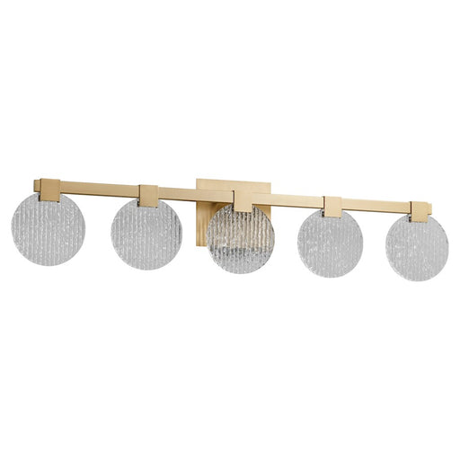 Oxygen Lighting Axiom 5 Light Vanity, Aged Brass - 3-5054-40