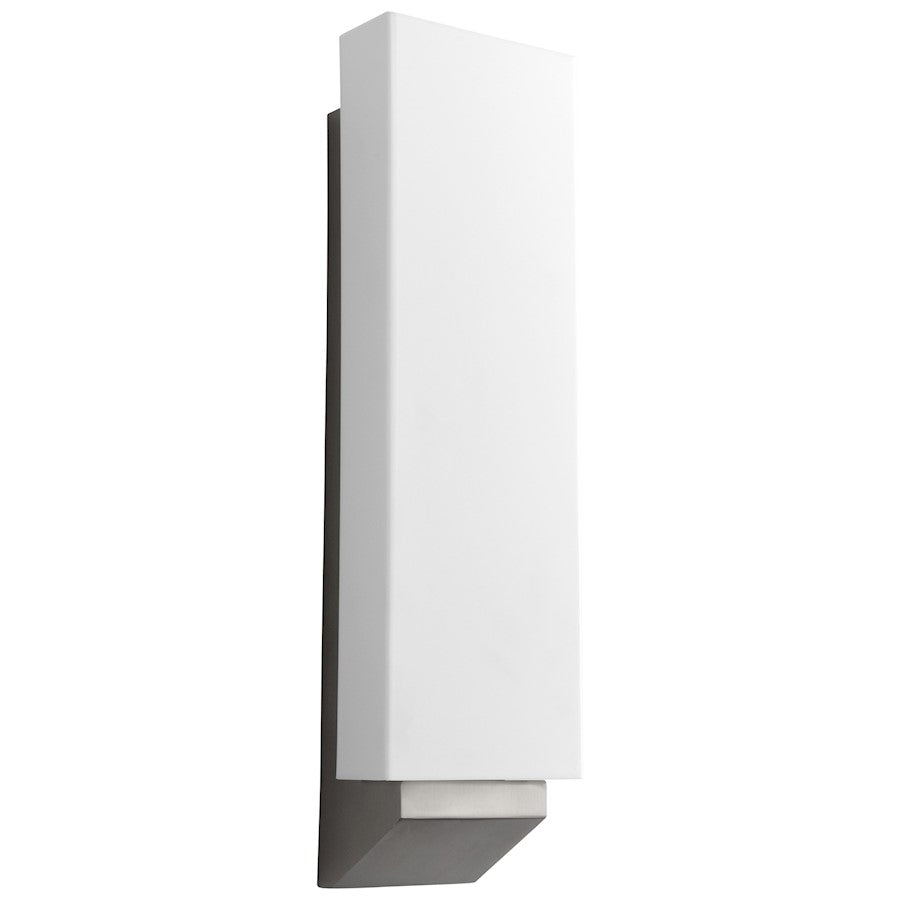 Oxygen Lighting Polaris 1 Light Sconce, Satin Nickel/Matte White
