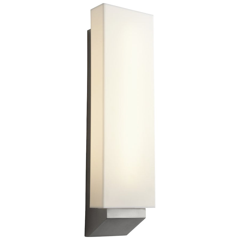Oxygen Lighting Polaris 1 Light Sconce, Satin Nickel/Matte White