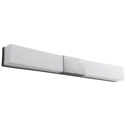 Oxygen Lighting Crescent 2 Light Vanity, Satin Nickel/Matte White