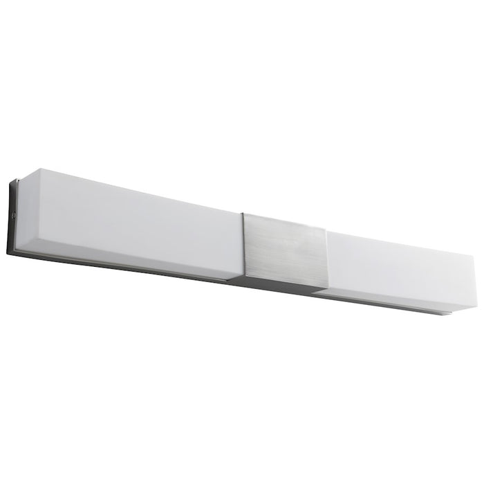 Oxygen Lighting Crescent 2 Light Vanity, Satin Nickel/Matte White