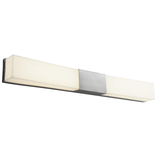 Oxygen Lighting Crescent 2 Light Vanity, Satin Nickel/Matte White