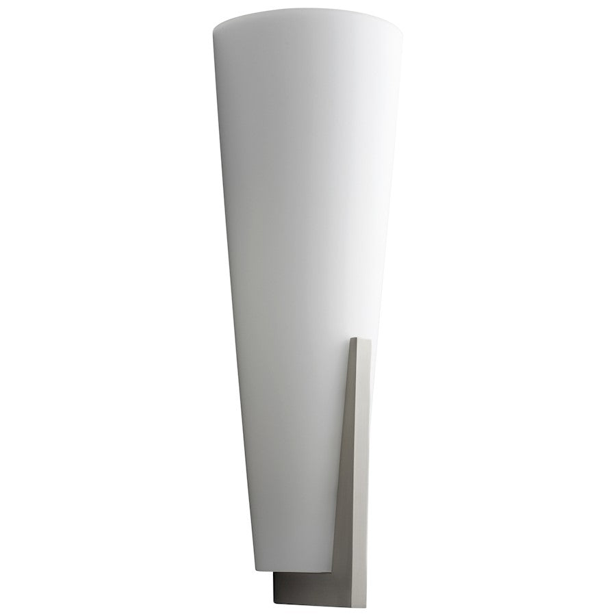 Oxygen Lighting Songbird 1 Light Sconce, Nickel/White Opal