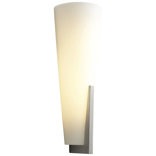 Oxygen Lighting Songbird 1 Light Sconce, Nickel/White Opal
