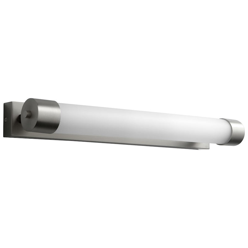 Oxygen Lighting Horizon 1 Light Wall Sconce, Satin Nickel/Matte White
