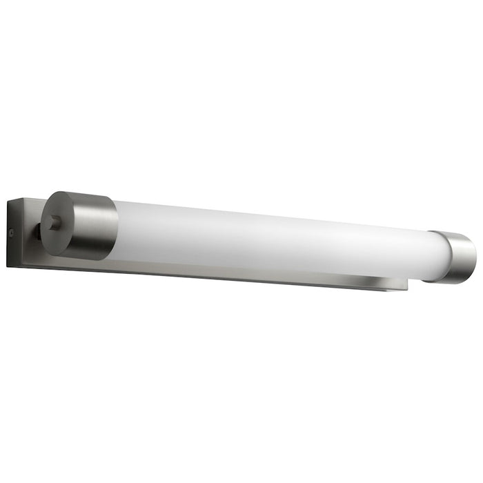 Oxygen Lighting Horizon 1 Light Wall Sconce, Satin Nickel/Matte White
