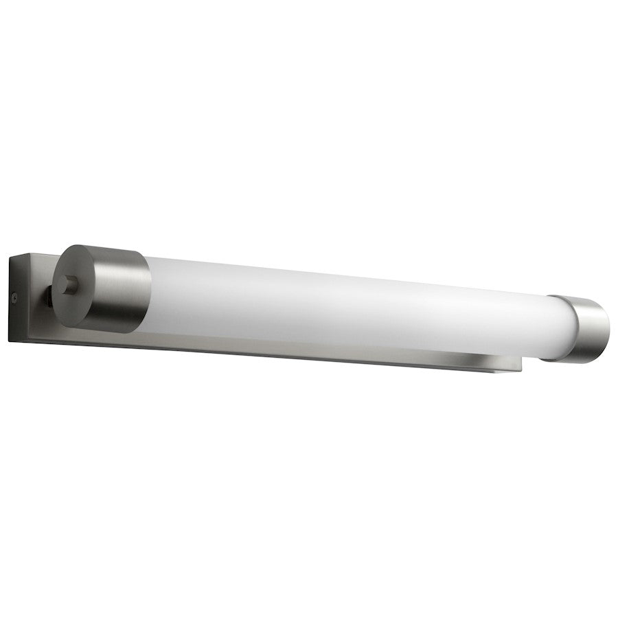 Oxygen Lighting Horizon 1 Light Wall Sconce, Satin Nickel/Matte White