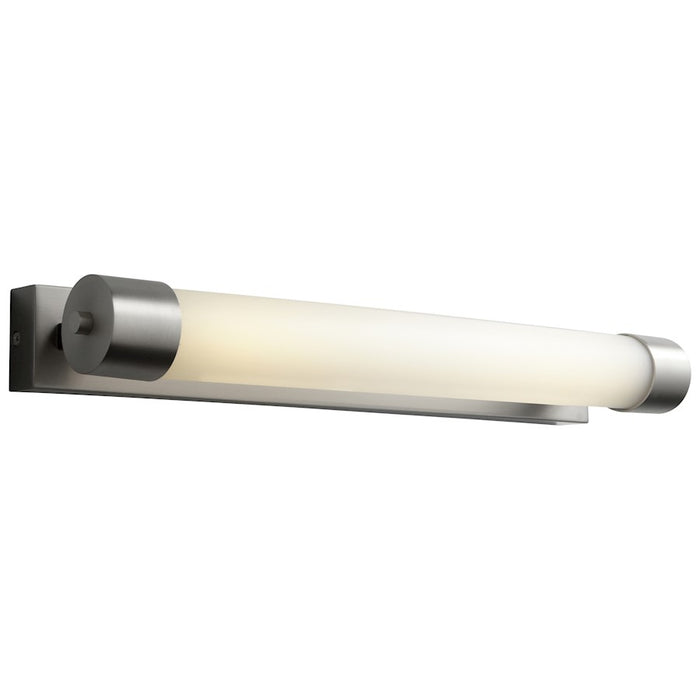 Oxygen Lighting Horizon 1 Light Wall Sconce, Satin Nickel/Matte White