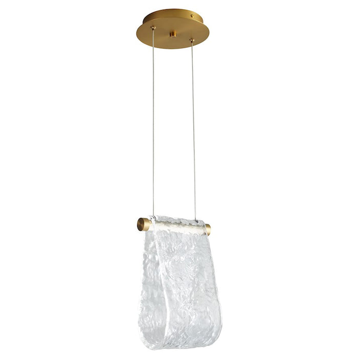 Oxygen Lighting Veer 1 Light 7W LED Pendant, Aged Brass