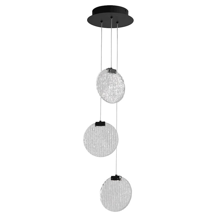 Oxygen Lighting Axiom 3 Light Pendant, Black - 3-6050-15