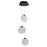 Oxygen Lighting Axiom 3 Light Pendant, Black