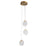 Oxygen Lighting Axiom 3 Light Pendant, Aged Brass - 3-6050-40