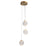 Oxygen Lighting Axiom 3 Light Pendant, Aged Brass