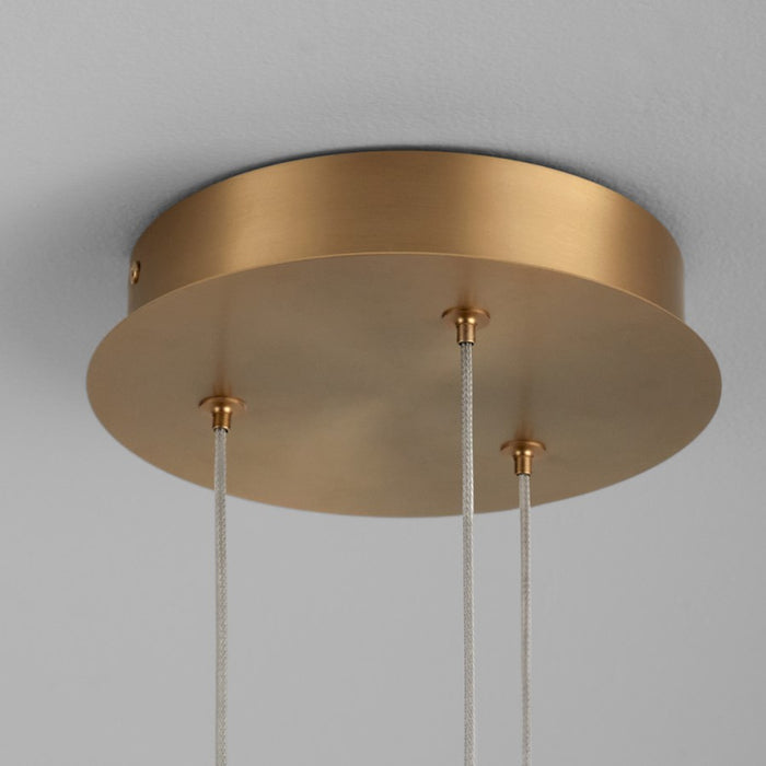 Oxygen Lighting Axiom 3 Light Pendant, Aged Brass