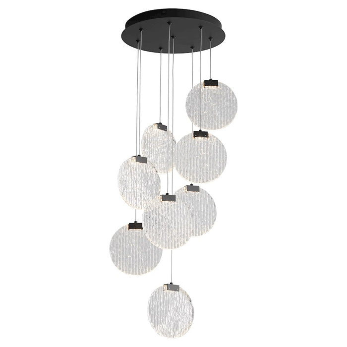 Oxygen Lighting Axiom 8 Light Pendant, Black