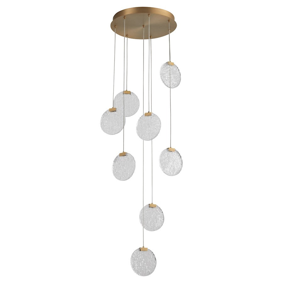 Oxygen Lighting Axiom 8 Light Pendant, Aged Brass - 3-6051-40