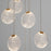 Oxygen Lighting Axiom 8 Light Pendant, Aged Brass