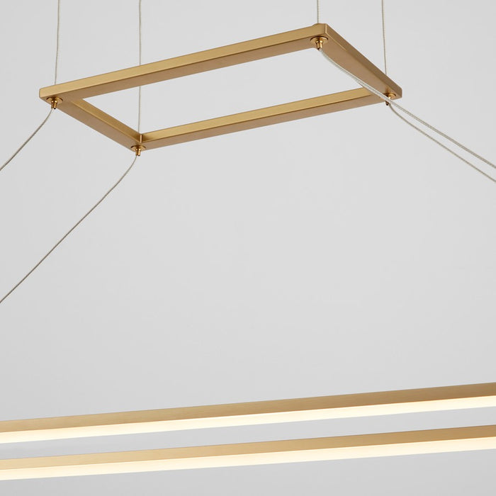 Oxygen Lighting Xanni 1 Light 35" Pendant, Aged Brass