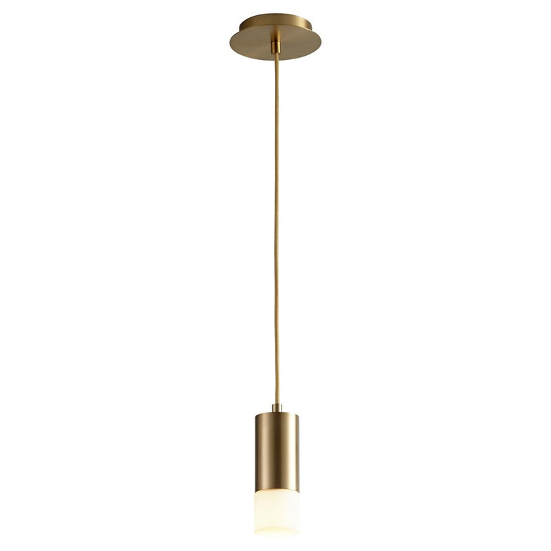 Oxygen Lighting Magneta 4000K 8" Glass Pendant, Aged Brass