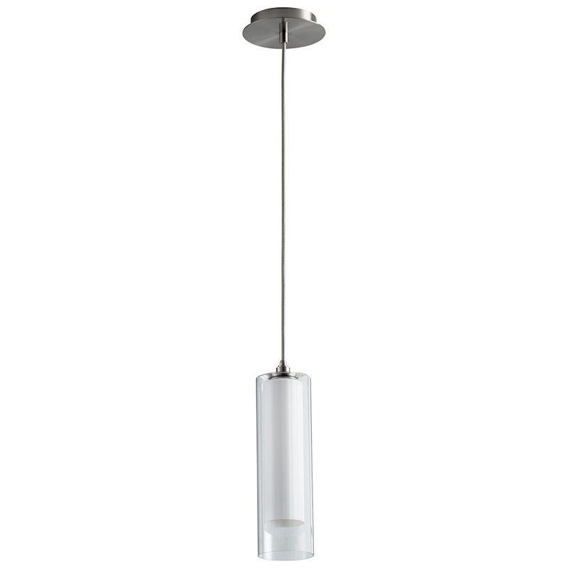 Oxygen Lighting Gratis 1 Light Pendant, Satin Nickel/Satin Opal