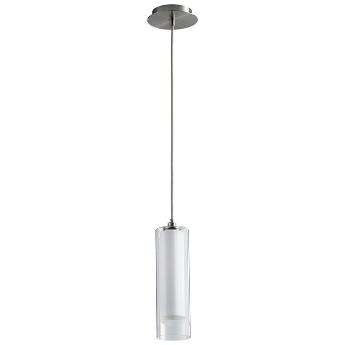 Oxygen Lighting Gratis 1 Light Pendant, Satin Nickel/Satin Opal