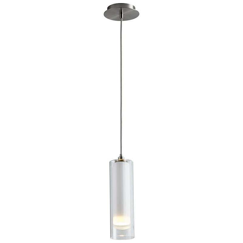 Oxygen Lighting Gratis 1 Light Pendant, Satin Nickel/Satin Opal