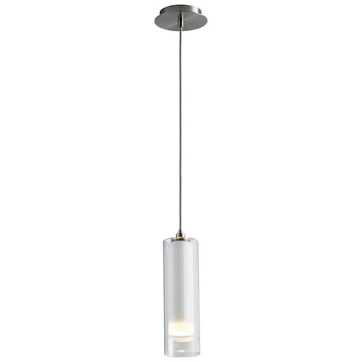Oxygen Lighting Gratis 1 Light Pendant, Satin Nickel/Satin Opal