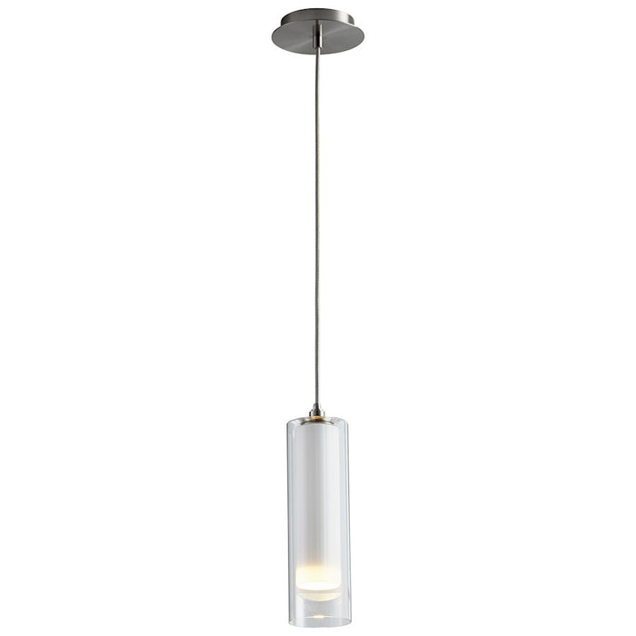 Oxygen Lighting Gratis 1 Light Pendant, Satin Nickel/Satin Opal