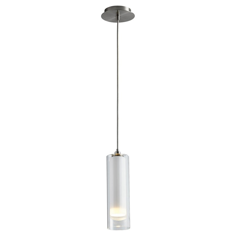 Oxygen Lighting Gratis 2700K Clr/Stn Opal, Satin Nickel