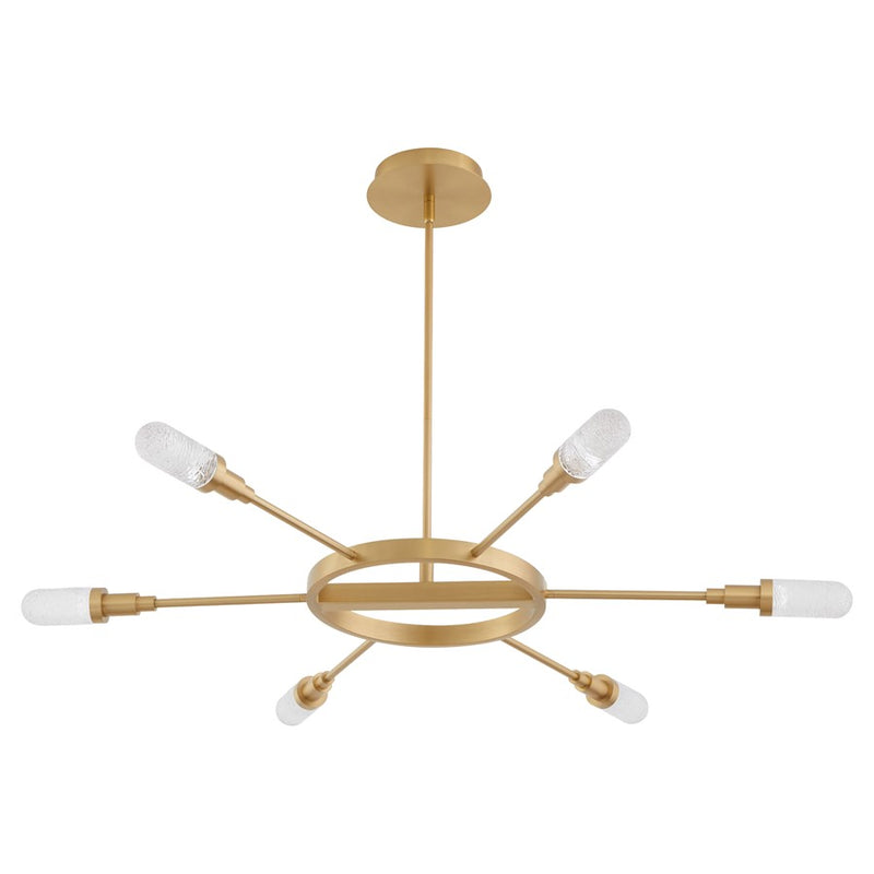 Oxygen Lighting Sperano 44"/6Lt Cct Chandelier, Aged Brass - 3-6118-40