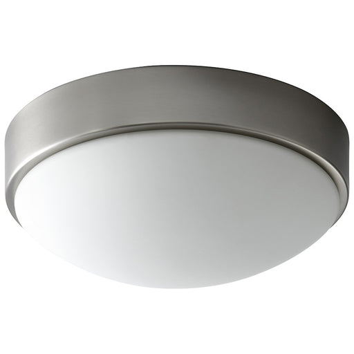 Oxygen Lighting Journey 1 Light 11" Ceiling Mount, Nickel/White Opal