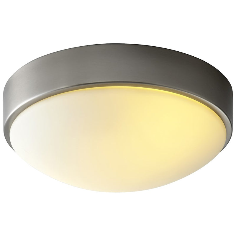 Oxygen Lighting Journey 1 Light 11" Ceiling Mount, Nickel/White Opal