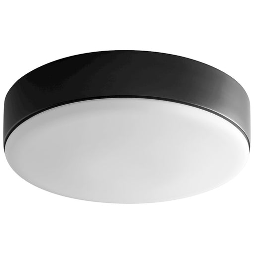 Oxygen Lighting Journey 1 Light 14" Flush Mount, Black/Satin Opal - 3-623-15