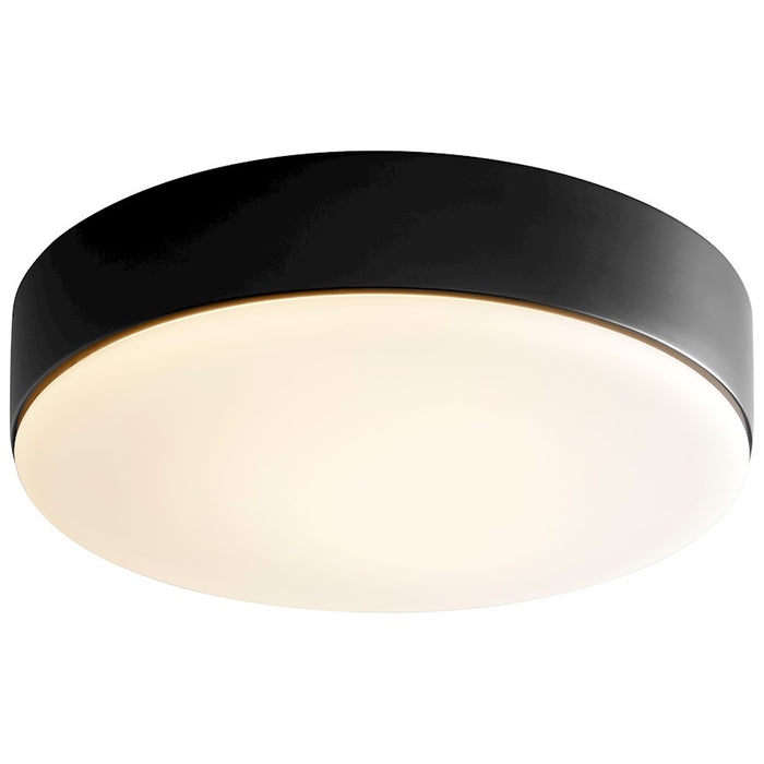 Oxygen Lighting Journey 1 Light 14" Flush Mount, Black/Satin Opal