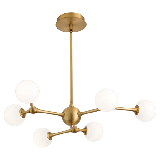 Oxygen Lighting Orbe 6Lt 5Cct Chandelier, Brushed Brass