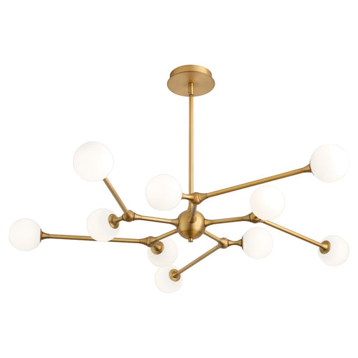 Oxygen Lighting Orbe 10Lt 5Cct Chandelier, Brushed Brass