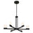 Oxygen Lighting Gamma 6Lt 5Cct LED Chandelier, Black
