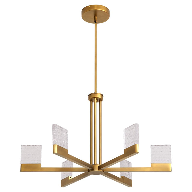 Oxygen Lighting Gamma 6Lt 5Cct LED Chandelier, Brushed Brass - 3-650-56