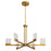 Oxygen Lighting Gamma 6Lt 5Cct LED Chandelier, Brushed Brass - 3-650-56