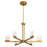 Oxygen Lighting Gamma 6Lt 5Cct LED Chandelier, Brushed Brass