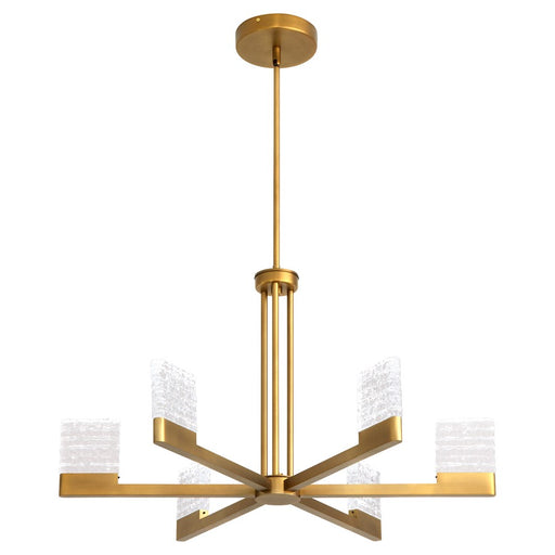 Oxygen Lighting Gamma 6Lt 5Cct LED Chandelier, Brushed Brass