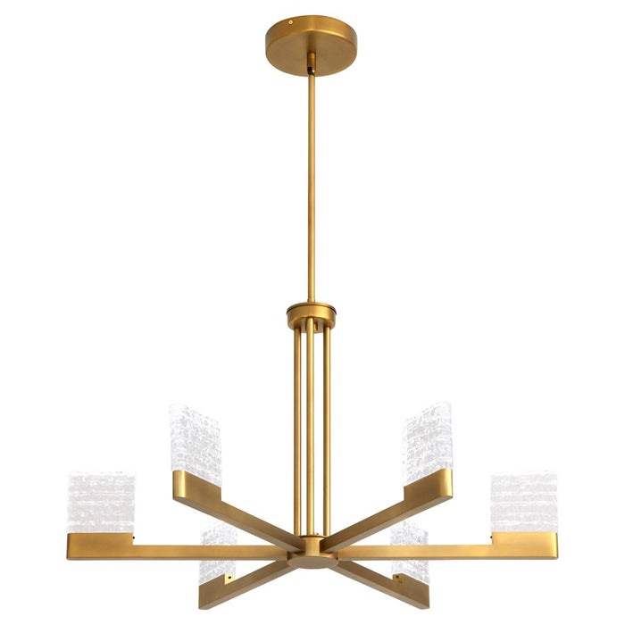 Oxygen Lighting Gamma 6Lt 5Cct LED Chandelier, Brushed Brass