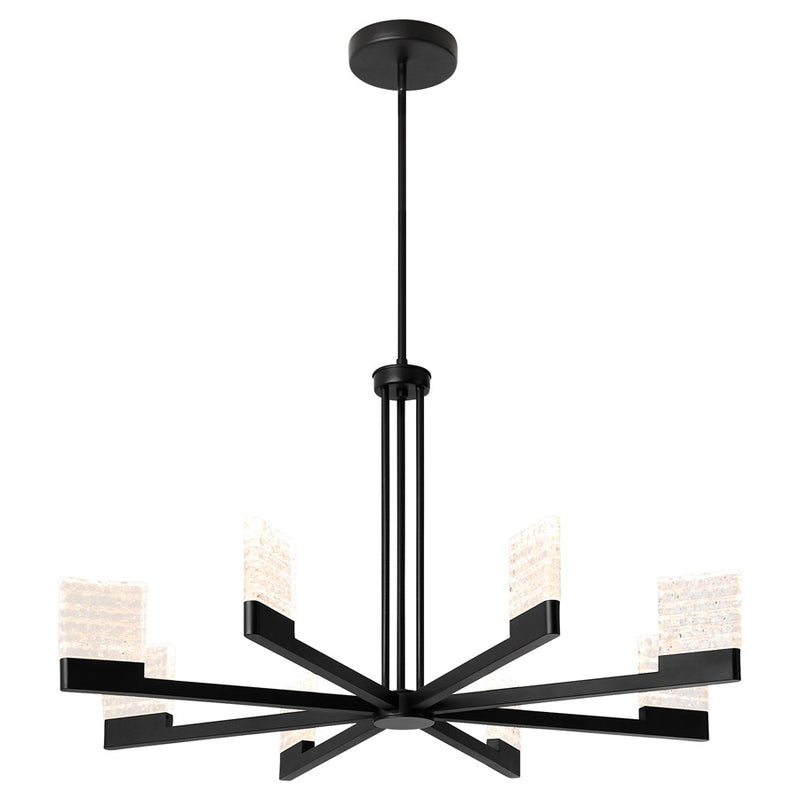 Oxygen Lighting Gamma 8Lt 5Cct LED Chandelier, Black