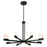 Oxygen Lighting Gamma 8Lt 5Cct LED Chandelier, Black